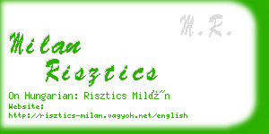 milan risztics business card